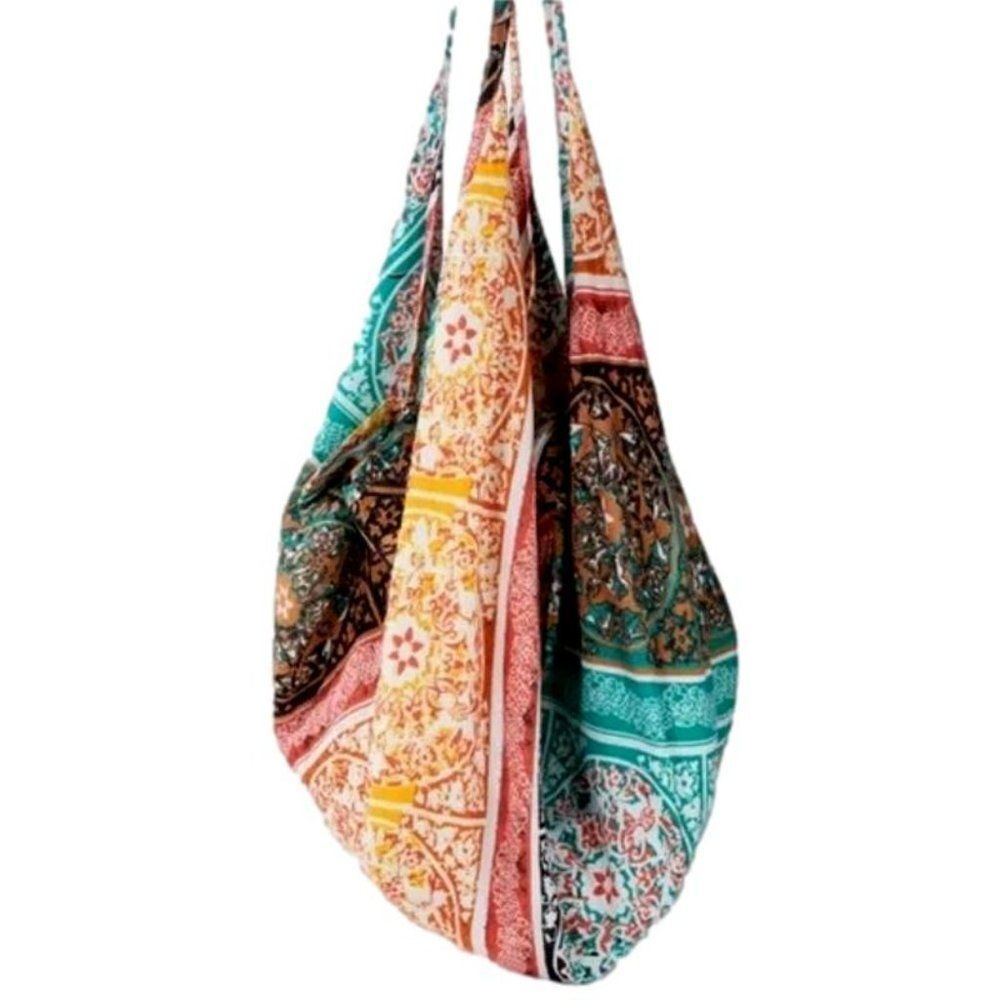 Handcrafted Bohemian Crossbody Bag ~ 100% Cotton ~ Zipper Closure ~ NEW - Picture 2 of 10